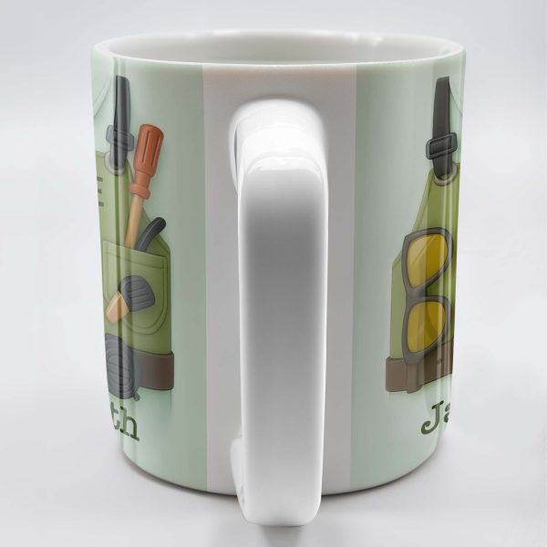 Lawn Care Worker Mug With Lawn Mower, Tools, and Sunglasses - Personalized Custom Coffee Mug - FAM324_MG Lawn Care Worker Mug With Lawn Mower, Tools, and Sunglasses - Personalized Custom Coffee Mug - FAM324_MG