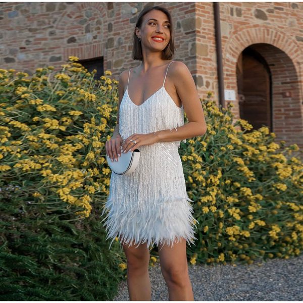 Layered Sequin Fringe Mini Dress Layered Sequin Fringe Mini Dress