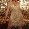Layered Sequin Fringe Mini Dress Layered Sequin Fringe Mini Dress