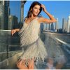 Layered Sequin Fringe Mini Dress Layered Sequin Fringe Mini Dress