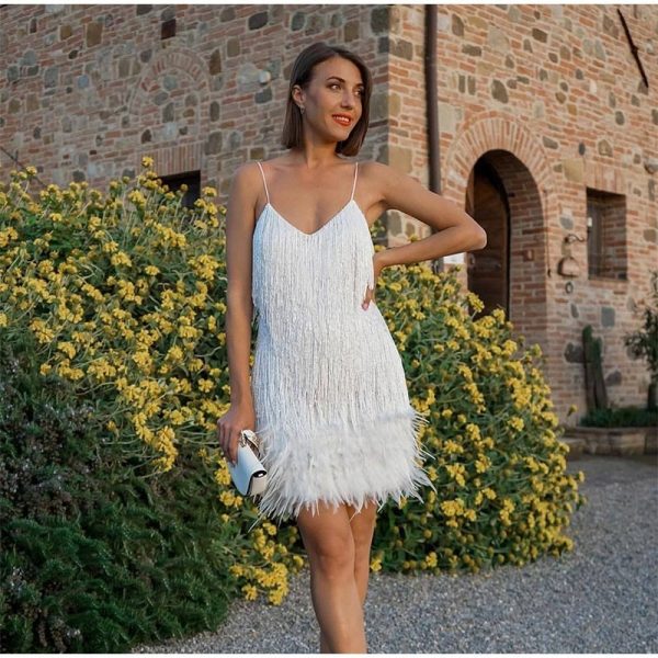 Layered Sequin Fringe Mini Dress Layered Sequin Fringe Mini Dress