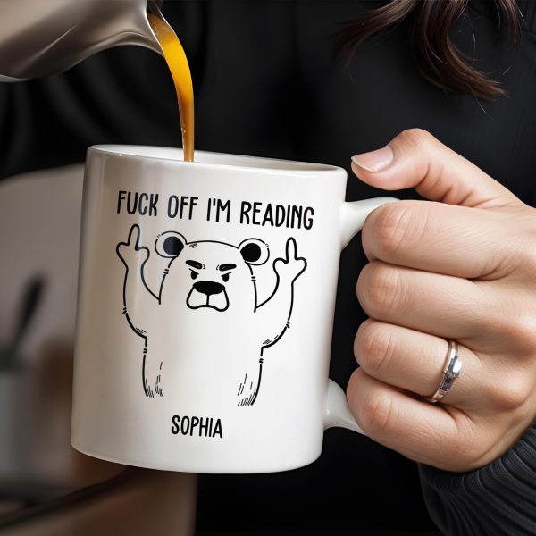 Leave Me Alone I'm Reading Angry Bear Design - Personalized Custom Coffee Mug - COL086_MG Leave Me Alone I'm Reading Angry Bear Design - Personalized Custom Coffee Mug - COL086_MG