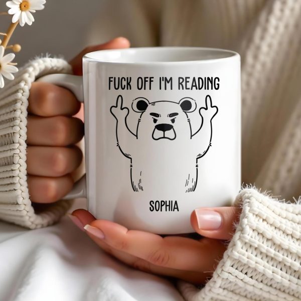 Leave Me Alone I'm Reading Angry Bear Design - Personalized Custom Coffee Mug - COL086_MG Leave Me Alone I'm Reading Angry Bear Design - Personalized Custom Coffee Mug - COL086_MG