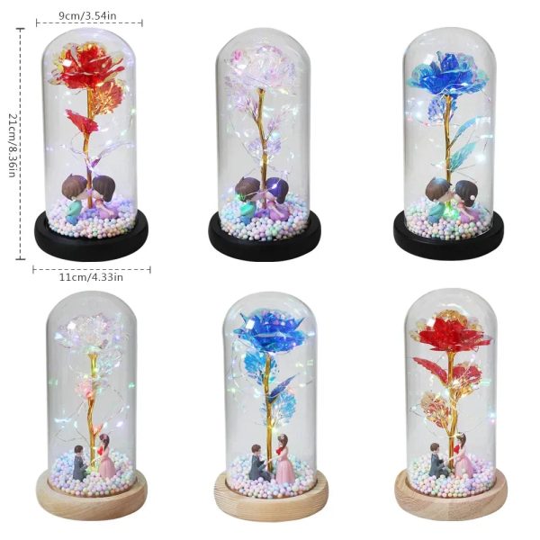 LED Enchanted Galaxy Rose in Glass Dome with Fairy Lights for Valentine’s Day and Christmas LED Enchanted Galaxy Rose in Glass Dome with Fairy Lights for Valentine’s Day and Christmas