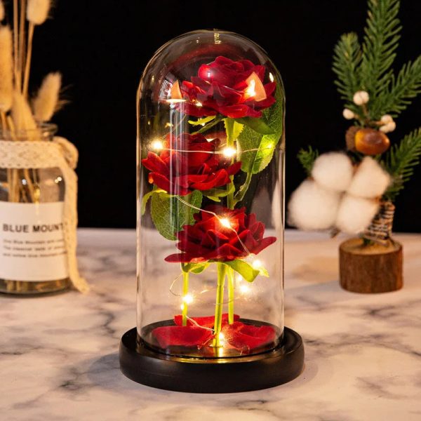 LED Galaxy Rose Night Light Artificial Flower Decor LED Galaxy Rose Night Light Artificial Flower Decor