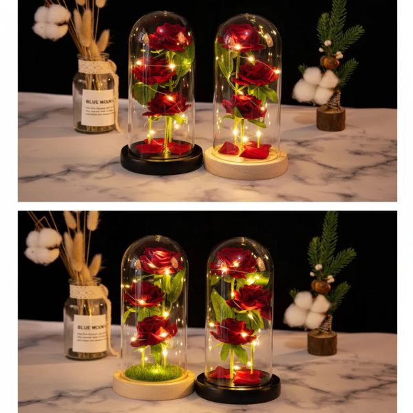 LED Galaxy Rose Night Light Artificial Flower Decor LED Galaxy Rose Night Light Artificial Flower Decor