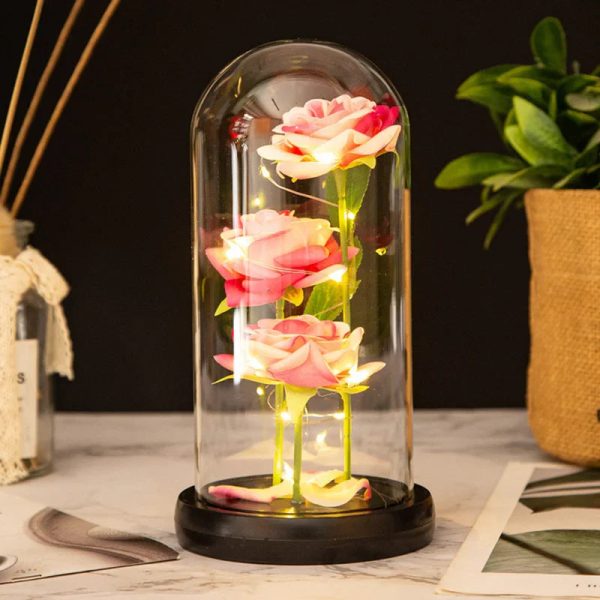 LED Galaxy Rose Night Light Artificial Flower Decor LED Galaxy Rose Night Light Artificial Flower Decor