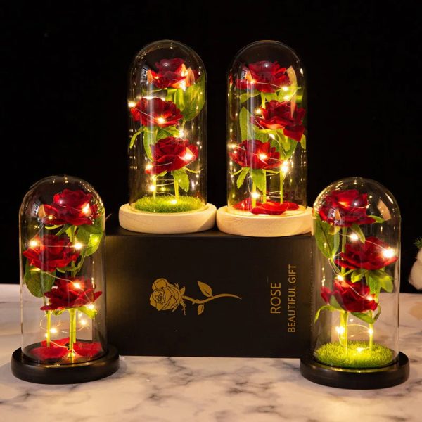 LED Galaxy Rose Night Light Artificial Flower Decor LED Galaxy Rose Night Light Artificial Flower Decor