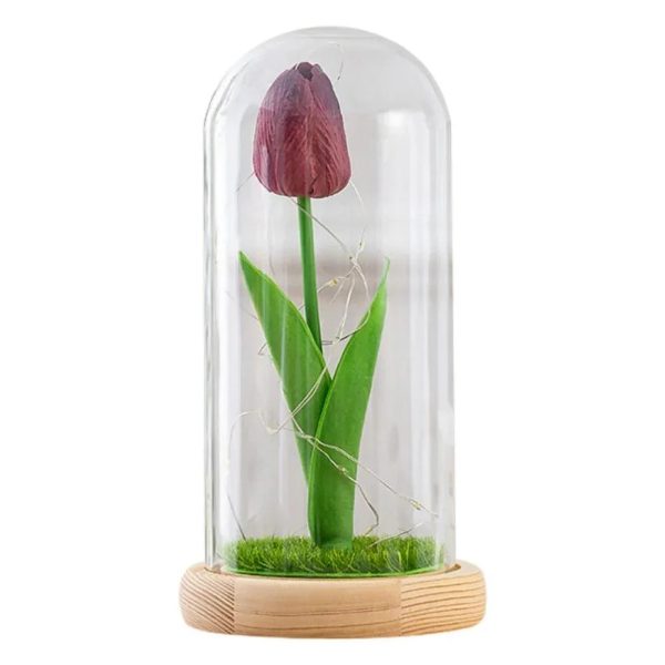 Led Glass Rose Tulip Ornament