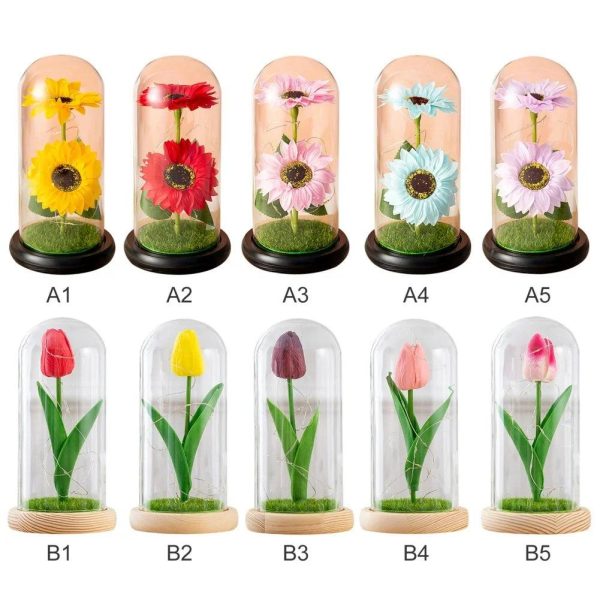 Led Glass Rose Tulip Ornament
