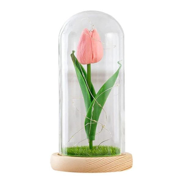 Led Glass Rose Tulip Ornament