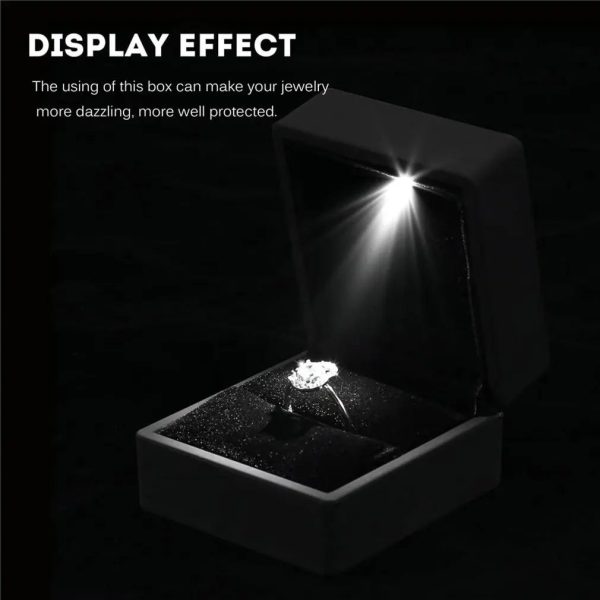 LED Light Ring Box Luxury Jewelry Case for Proposal