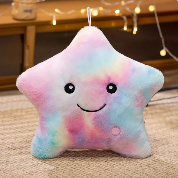 LED Light Star Plush Toy Soft Stuffed Star Pillow for Kids