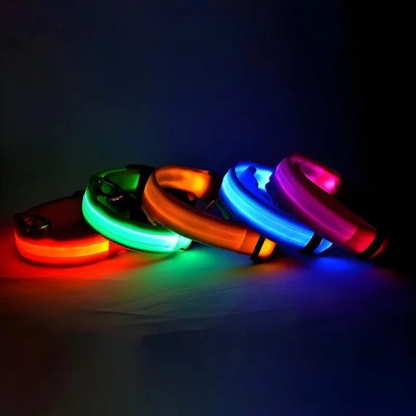 LED Nylon Dog Collar Night Safety Flashing Glow Luminous LED Nylon Dog Collar Night Safety Flashing Glow Luminous