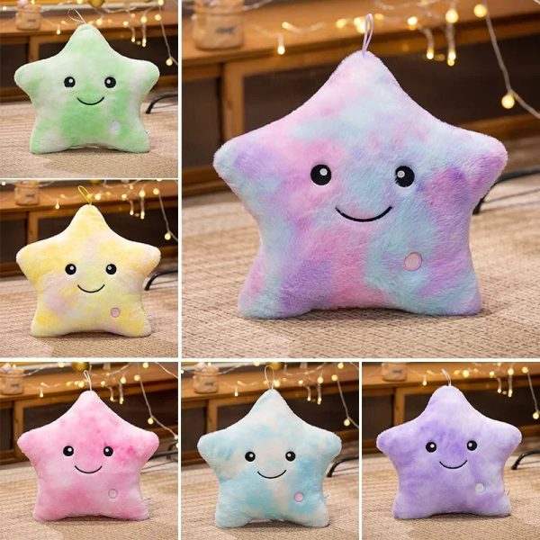 LED Star Plush Toy Soft Stuffed Star Pillow for Kids and Home Decor