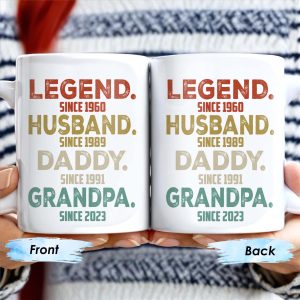 Legend Husband Daddy Grandpa Tribute Mug - Personalized Custom Coffee Mug - DAD027_MG