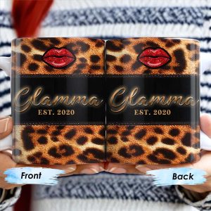 Leopard Print And Red Lips Glamorous Coffee Mug - Personalized Custom Coffee Mug - GRM042_MG