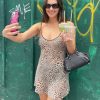 Leopard Print V-Neck Slip Mini Dress