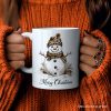 Leopard Snowman Personalized Mug, Christmas Gift With Custom Name Leopard Snowman Personalized Mug, Christmas Gift With Custom Name
