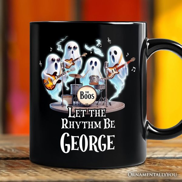 Let the Rhythm Be Ghost Band Personalized Mug, Whimsical Rock Music Gift with Custom Name Let the Rhythm Be Ghost Band Personalized Mug, Whimsical Rock Music Gift with Custom Name