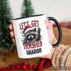 Let's Get Trashed Christmas Raccoon Personalized Mug, Funny Gift for Feral Women with Custom Name Let's Get Trashed Christmas Raccoon Personalized Mug, Funny Gift for Feral Women with Custom Name