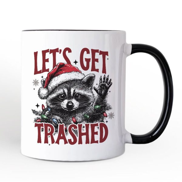 Let's Get Trashed Christmas Raccoon Personalized Mug, Funny Gift for Feral Women with Custom Name Let's Get Trashed Christmas Raccoon Personalized Mug, Funny Gift for Feral Women with Custom Name
