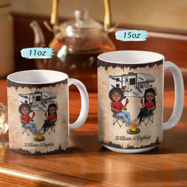 Let's Sit By The Campfire Husband Wife Camping - Couple Gift - Personalized Custom White Edge-to-Edge Mug Let's Sit By The Campfire Husband Wife Camping - Couple Gift - Personalized Custom White Edge-to-Edge Mug