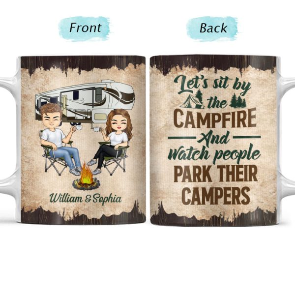 Let's Sit By The Campfire Husband Wife Camping - Couple Gift - Personalized Custom White Edge-to-Edge Mug Let's Sit By The Campfire Husband Wife Camping - Couple Gift - Personalized Custom White Edge-to-Edge Mug