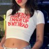 Letter Red Printed White Tee Letter Red Printed White Tee