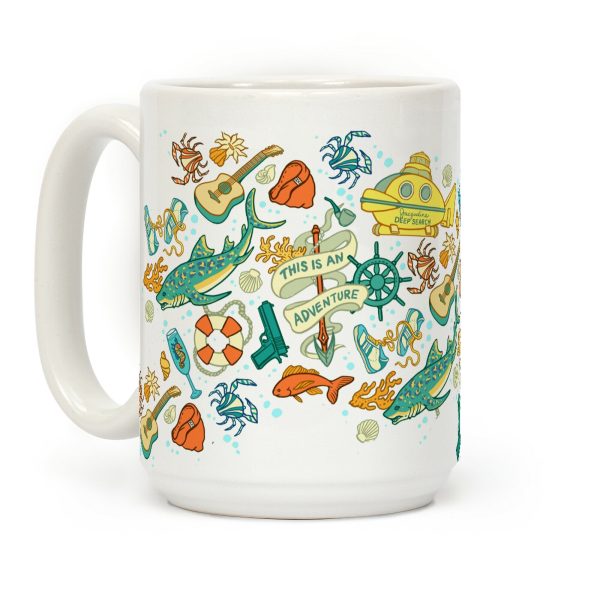 Life Aquatic Nautical Pattern Coffee Mug Life Aquatic Nautical Pattern Coffee Mug