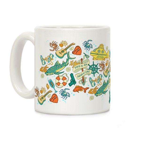 Life Aquatic Nautical Pattern Coffee Mug Life Aquatic Nautical Pattern Coffee Mug