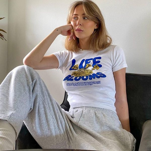 Life Blooms White Tee Life Blooms White Tee