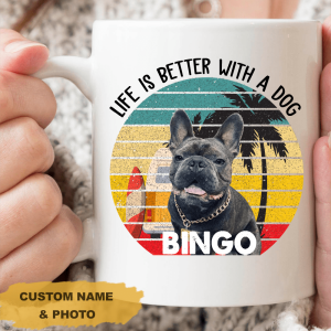Life Is Better With A Dog Retro Coffee Mug