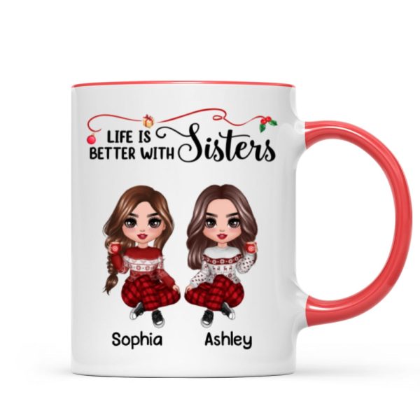Life Is Better With Besties Sisters Christmas Personalized Mug Life Is Better With Besties Sisters Christmas Personalized Mug