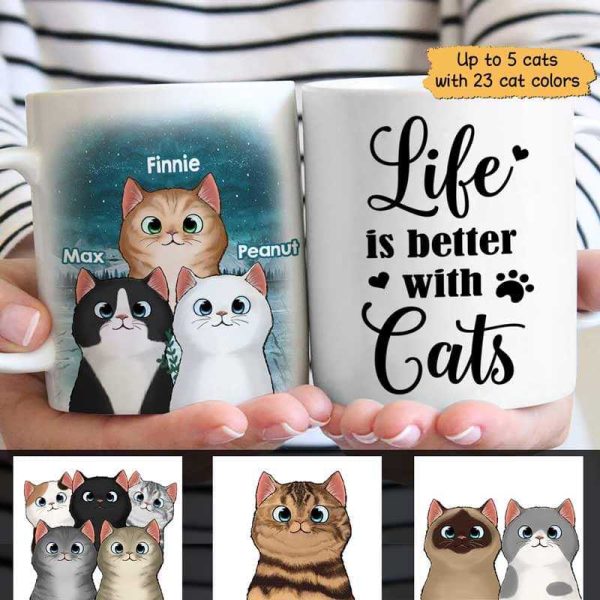 Life Is Better With Cute Fluffy Cats Personalized Mug Life Is Better With Cute Fluffy Cats Personalized Mug