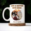 Life Is Better With Dogs Mug Featuring Woman And Her Pet - Personalized Custom Coffee Mug - PET087_MG