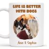 Life Is Better With Dogs Mug Featuring Woman And Her Pet - Personalized Custom Coffee Mug - PET087_MG