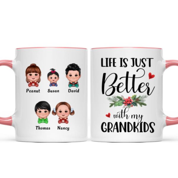 Life Is Better With Grandkids Chin On Hands Christmas Personalized Mug Life Is Better With Grandkids Chin On Hands Christmas Personalized Mug