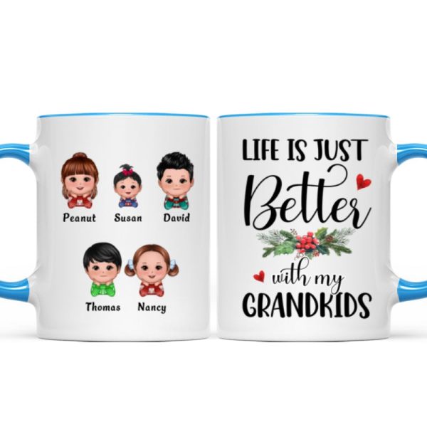 Life Is Better With Grandkids Chin On Hands Christmas Personalized Mug Life Is Better With Grandkids Chin On Hands Christmas Personalized Mug