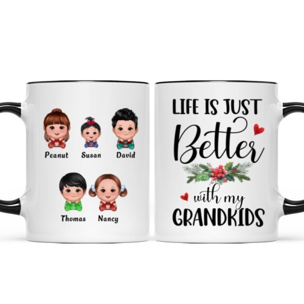 Life Is Better With Grandkids Chin On Hands Christmas Personalized Mug Life Is Better With Grandkids Chin On Hands Christmas Personalized Mug