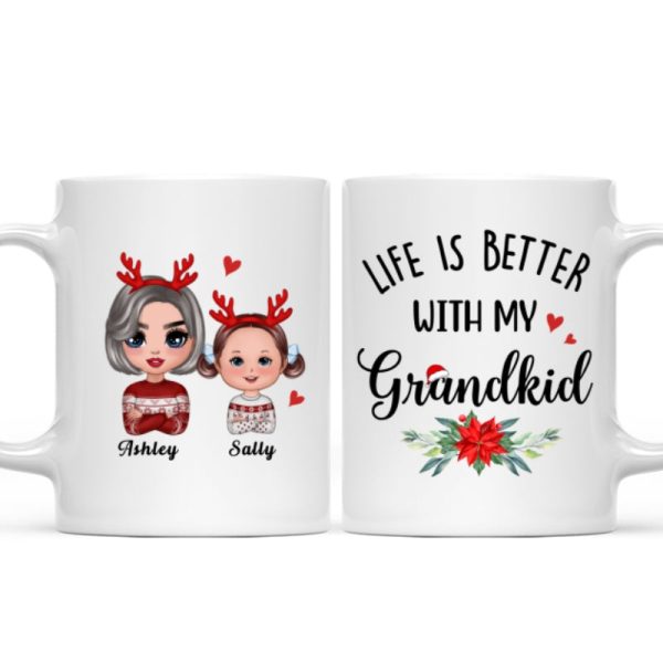 Life Is Better With Grandkids Christmas Gift For Grandma Personalized Mug