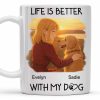 Life Is Better With My Dog Featuring Girl and Dog - Personalized Custom Coffee Mug - DOG054_MG Life Is Better With My Dog Featuring Girl and Dog - Personalized Custom Coffee Mug - DOG054_MG