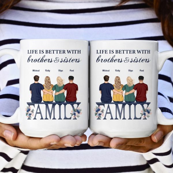 Life Is Better With Siblings - Personalized Mug Life Is Better With Siblings - Personalized Mug