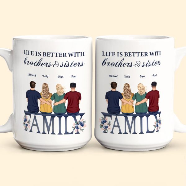 Life Is Better With Siblings - Personalized Mug Life Is Better With Siblings - Personalized Mug