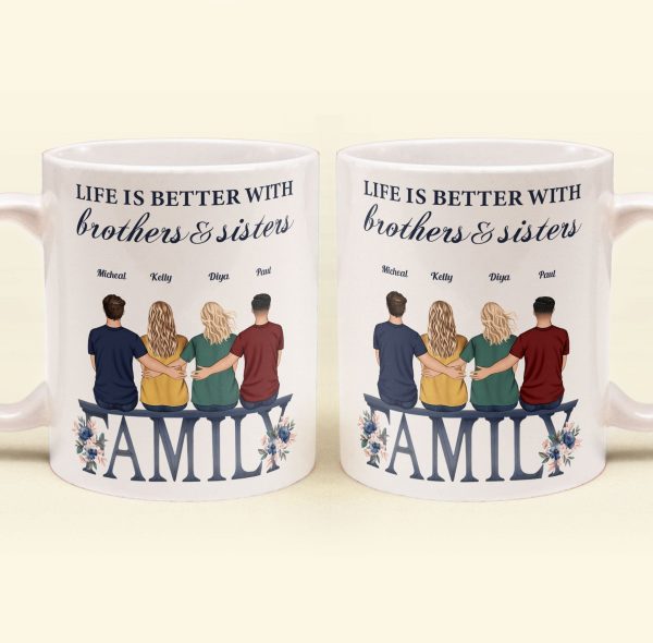 Life Is Better With Siblings - Personalized Mug Life Is Better With Siblings - Personalized Mug