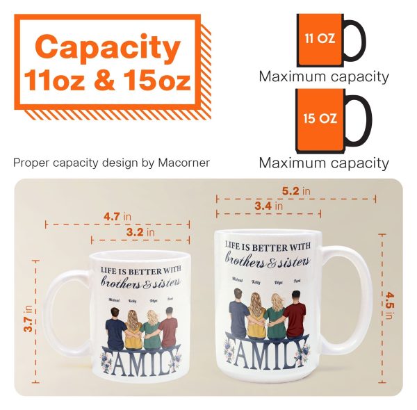 Life Is Better With Siblings - Personalized Mug Life Is Better With Siblings - Personalized Mug