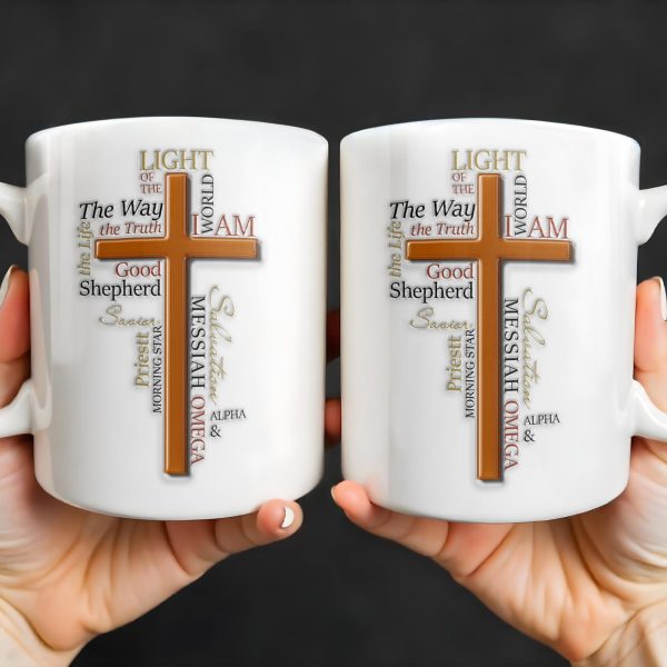 Light Of The Way, The Truth, Good Shepherd, Alpha & Omega, Messiah, Cross and Religious Text - Personalized Custom Coffee Mug - FTH069_MG Light Of The Way, The Truth, Good Shepherd, Alpha & Omega, Messiah, Cross and Religious Text - Personalized Custom Coffee Mug - FTH069_MG