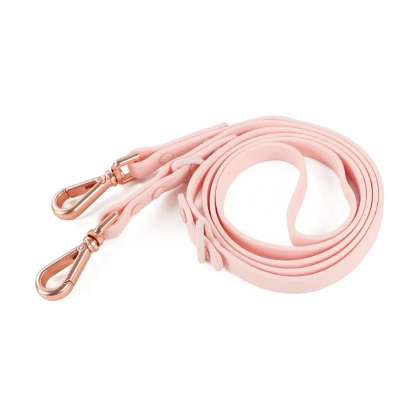 Light Pink Double Dog Leash Set - Adjustable PVC Harness Light Pink Double Dog Leash Set - Adjustable PVC Harness