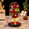 Light Up Rose Glass Dome Ornament