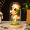 Light Up Rose Glass Dome Ornament